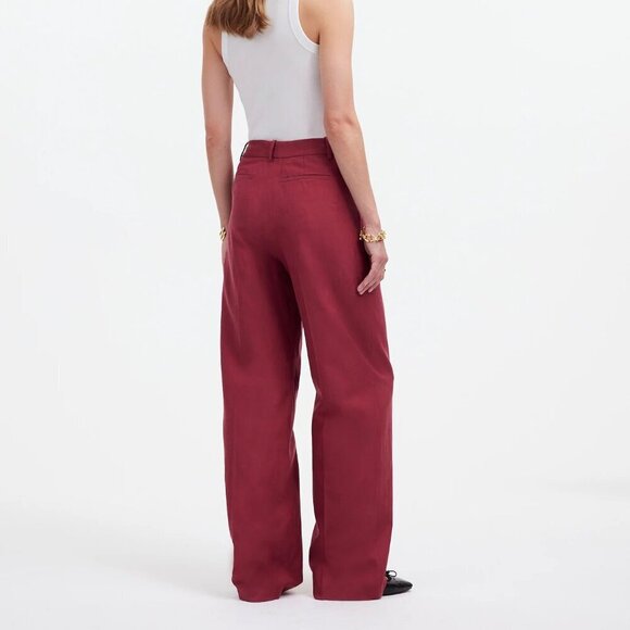 Madewell Slouchy Straight Pants Drapey Twill Marron Size 2/S NWT - Picture 3 of 11